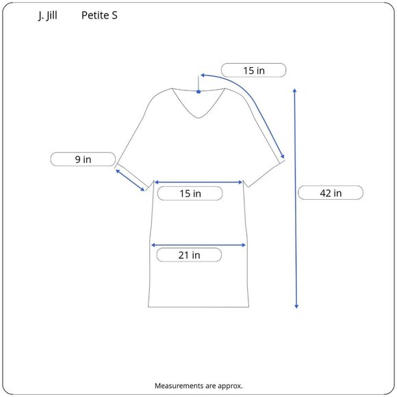 J.Jill Women’s Blue Floral Midi Dress Petite Small Dolman Sleeve Knit Stretch - Picture 3 of 12